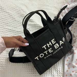 small marc jacobs canvas tote bag black
